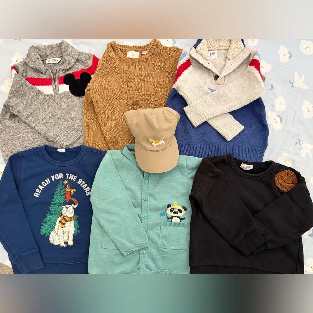 Boys Sweatshirts Sweaters Bundle with Cap Zara Gap Janie and jack Kids Size3-5